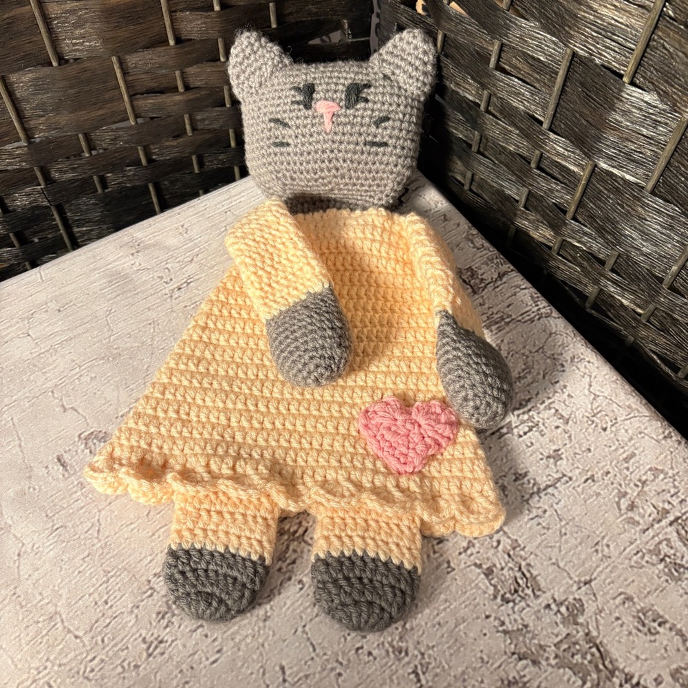 Handmade Crochet Lovey Cat